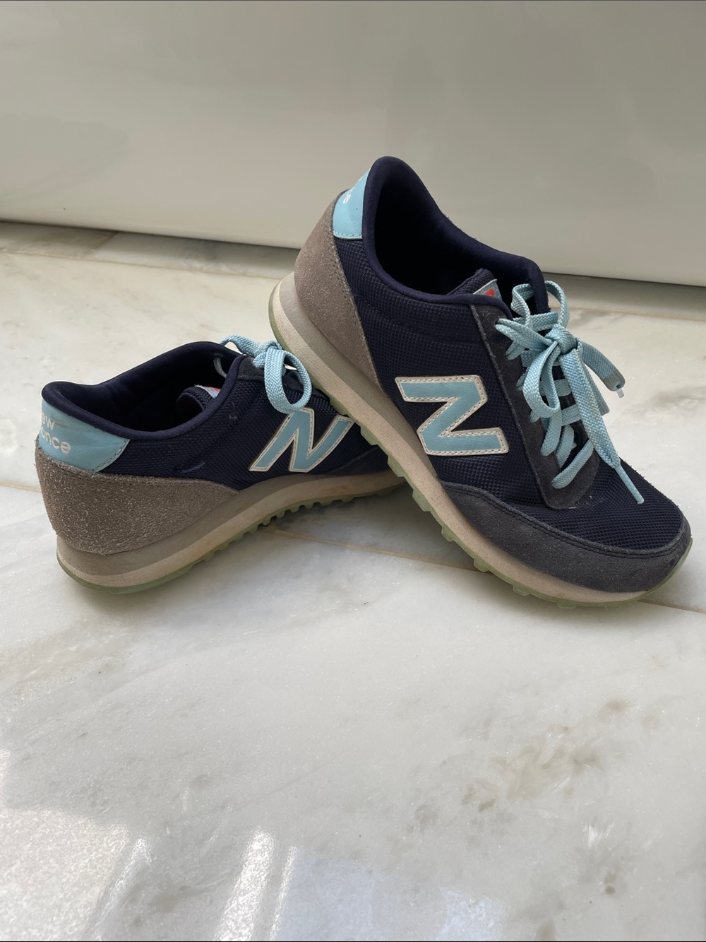 New Balance Women's Navy and Light Blue Running Sneakers